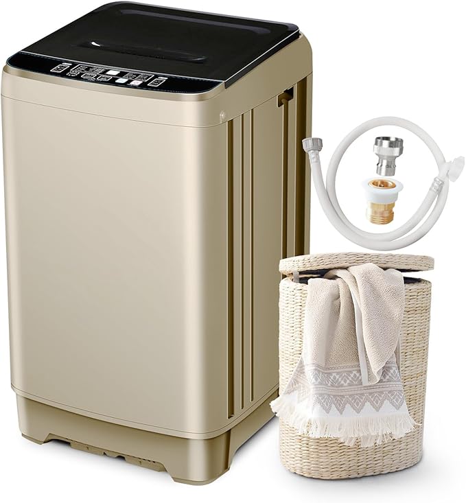 Portable Washing Machine 2.3 Cu. Ft. Full-Automatic Compact Washer Machine for Apartment, 10 Wash Program Small Portable Washer for Dorm, Apartment, RV, Home, Golden-Ruum Studio Home