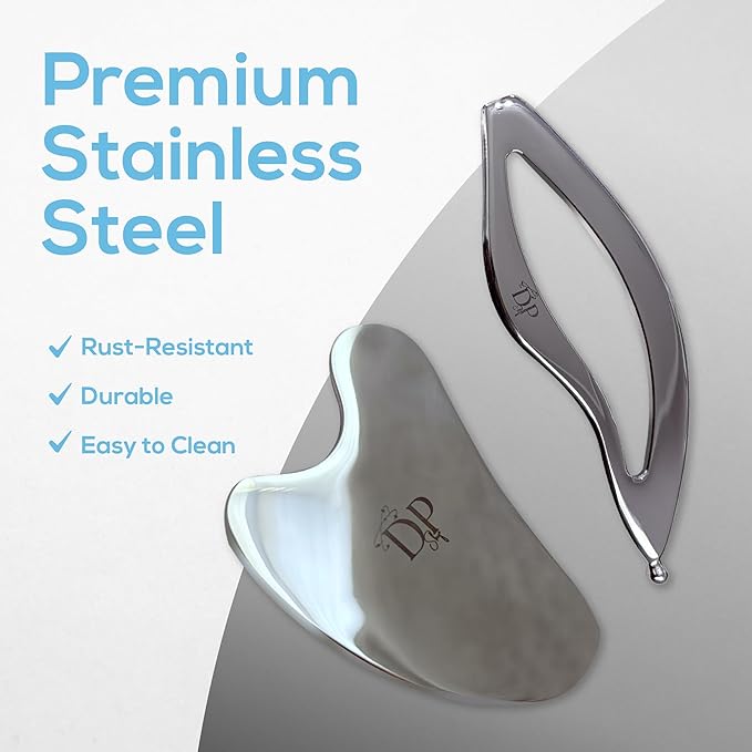 Muscle Scraper Tool – 2-in-1 Stainless Steel Fascia Scraper for Deep Tissue Massage & Muscle Relief - Gua Sha Body Tool for Soreness - Ergonomic IASTM Tool for Athletes & Physical Therapy-Ruum Studio Home