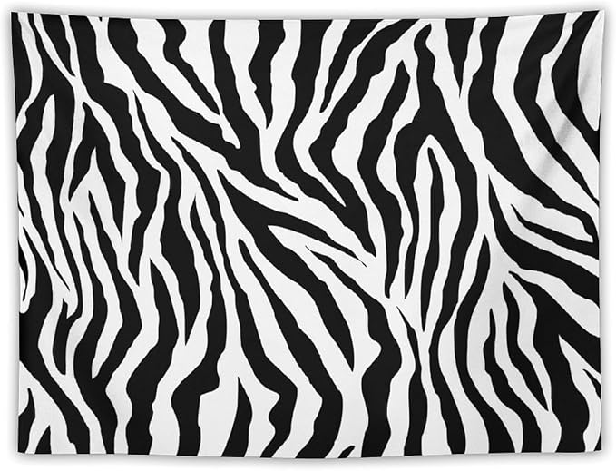 HZOHNAGO Zebra Print Tapestry Nature Wild Animals Black and White Stripe Printed Wall Tapestry Painting Wall Hanging for Bedroom Living Room Dorm 40" W x 30" H-Ruum Studio Home