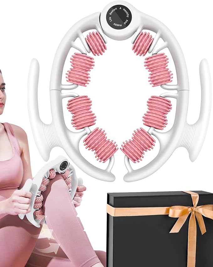 Cellulite Massage Roller - Anti-Cellulite Massager with Detachable Roller Handles for Thighs, Legs & Buttocks - Fascia Massage Tool for Lymphatic Drainage & Deep Tissue Therapy (Pink)-Ruum Studio Home