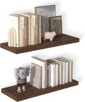 12 Inch Deep Floating Shelves for Wall 2 Pack Floating Shelves Large Storage Space Wall Mount Shelf for Living Room Kitchen Bathroom 30" W x 12" D x 1.2" H Rustic Brown-Ruum Studio Home