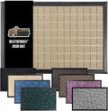 GORILLA GRIP 100% Waterproof All-Season WeatherMax Doormat US Designed Natural Rubber, Stain and Fade Resistant, Low Profile Indoor Outdoor Door Mats, Easy Clean Patio Mat, 17x29, Taupe Grid-Ruum Studio Home