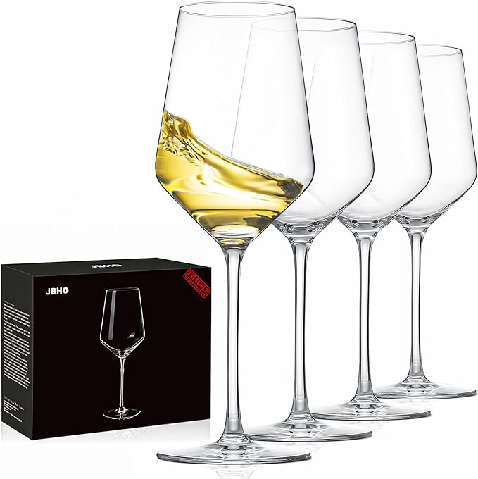 JBHO 17 oz Lead-Free Wine Glasses Set of 4, Hand Blown Durable Crystal Wine Glasses for Daily Use and Hosting Guests, Thin Rim for Serving Red and White Wine, Gift packing for any occasion-Ruum Studio Home