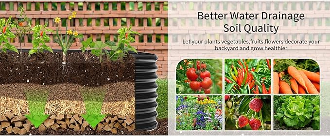 Land Guard 24“ Tall Galvanized Raised Garden Bed Kit, Galvanized Planter Garden Boxes Outdoor, Oval Large Metal Raised Garden Bed for Vegetables (Dark Gray, 4×2×2ft)-Ruum Studio Home