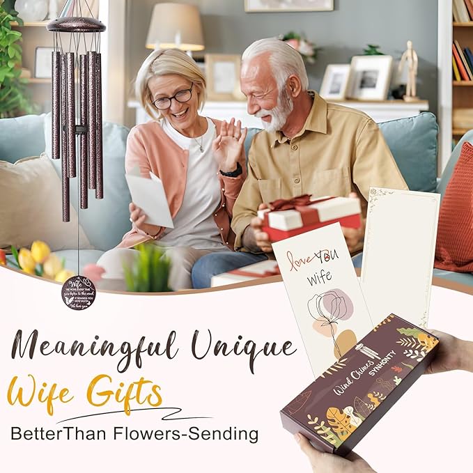 Gifts for Wife, 25''Wind Chimes, Birthday Gift for Wife from Husband,Unique Gift for Loved one Romantic,Thanksgiving,Christmas Day Gifts Ideas for Love Rreminder.-Ruum Studio Home