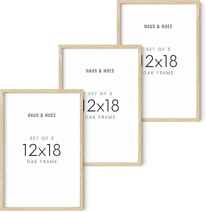 HAUS AND HUES Standalone Beige Oak Frame Set of 3-12x18-Ruum Studio Home