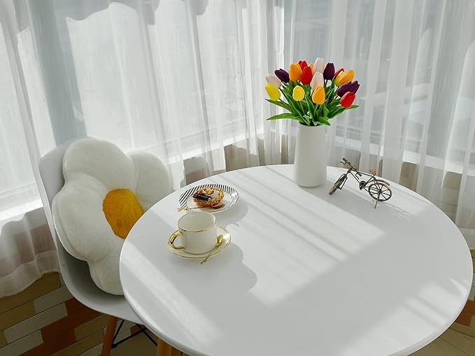 Mandy's Artificial Tulips 20 Stems Multicolor PU Faux Flowers for Wedding Home Decor 13.5 Inch-Ruum Studio Home