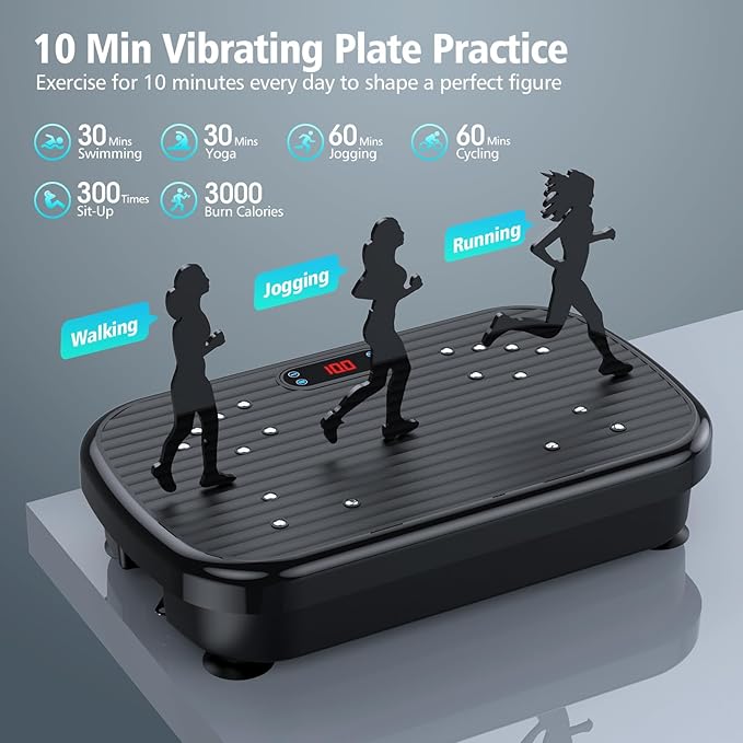 Vibration Plate Exercise Machine, Vibration Plate for Lymphatic Drainage 330 Lbs Capacity Whole Body Vibration Platform Machines Helps Weight Loss Shaping Toning Wellness-Ruum Studio Home