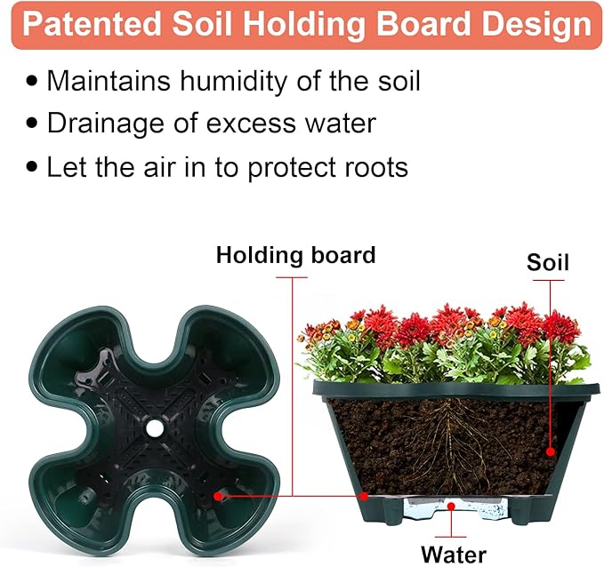 Vertical Planter 3 Tier Stackable Planters Garden Planters Strawberry Herb Flower and Vegetable Planter Indoor Outdoor Gardening Pots with Removable Wheels and Tools-Ruum Studio Home