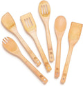 Riveira Bamboo Cooking Spoons 6-Piece – Wooden Cooking Utensils Set with Wooden Spoons for Cooking & Spatulas Wooden Utensil Sets – Premium Kitchen Utensils Set – Durable First Apartment Essentials-Ruum Studio Home