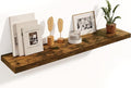 Fun Memories Floating Shelves, 8 Inch Deep Floating Shelves, Rustic Wood Fireplace Mantel 48 in Long, 48 x 8 Floating Wall Shelves for Living Room, Kitchen, Bedroom, Rustic Brown, 1 Pack-Ruum Studio Home