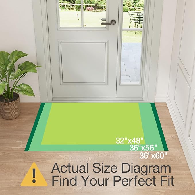 LUMI Indoor Door Mat 36"x56", Ultra Thin Low Profile Non-Slip Doormat for Home Entrance, Absorbent & Stain-Resistant Welcome Mats, Washable Entryway Mat for Front Door, Patio, Porch, Khaki-Ruum Studio Home