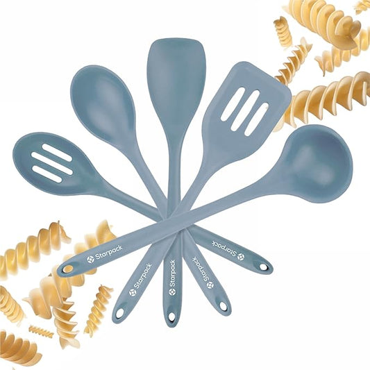 Starpack 'Stir & Serve' Silicone Cooking Utensils Set (5 Pcs) - Kitchen Utensil Set Heat Resistant to 600°F - Kitchen Utensils for Nonstick Cookware - Silicone Utensil Set for Mixing & Cooking-Ruum Studio Home