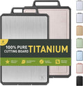 Titanium Cutting Boards for Kitchen Non Toxic Chopping Board with Handle Large Big Small Kitchen Meat Butcher Block 2 in 1 Pure Titanium and Wheat Straw PP Not Wood Bamboo Plastic Teak Grey/Beige-Ruum Studio Home