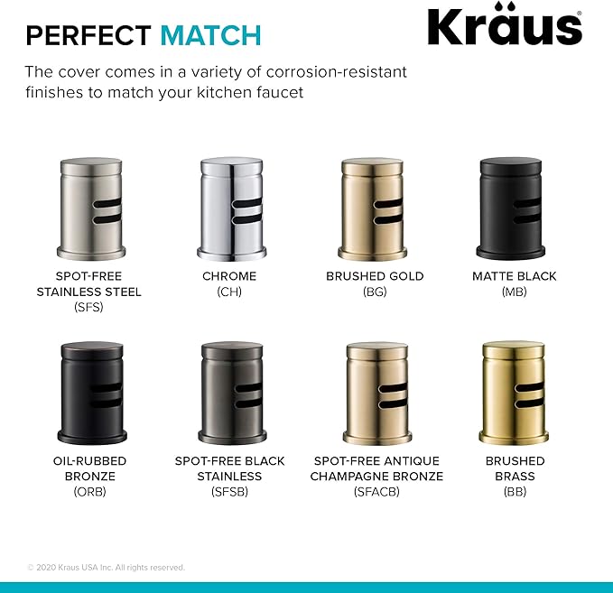 KRAUS Dishwasher Air Gap in Spot Free Black Stainless, KAG-2SFSB-Ruum Studio Home