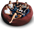 Bean Bag Chair for Adults 8FT,Soft Removable Cover for Teens/Girls Bedroom,Fluffy Giant Round Floor Beanbag Lounger Chairs (No Filler,Claret)-Ruum Studio Home