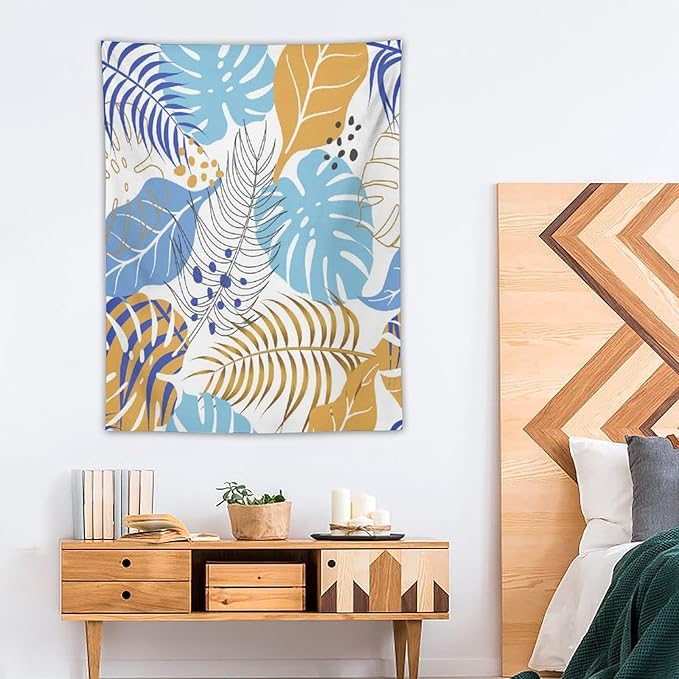 ICMOLYYENLO Tropical Palm Leaves Wall Tapestry, Wall Art for Room Decoration Beautiful Wall Hanging for Bedroom Living Room Dormitory Apartment 50x60 Inch-Ruum Studio Home