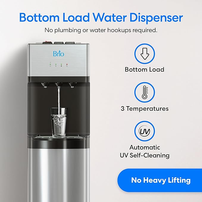 Brio Self Cleaning Bottom Loading Water Cooler Water Dispenser – Limited Edition - 3 Temperature Settings - Hot, Cold & Cool Water-Ruum Studio Home