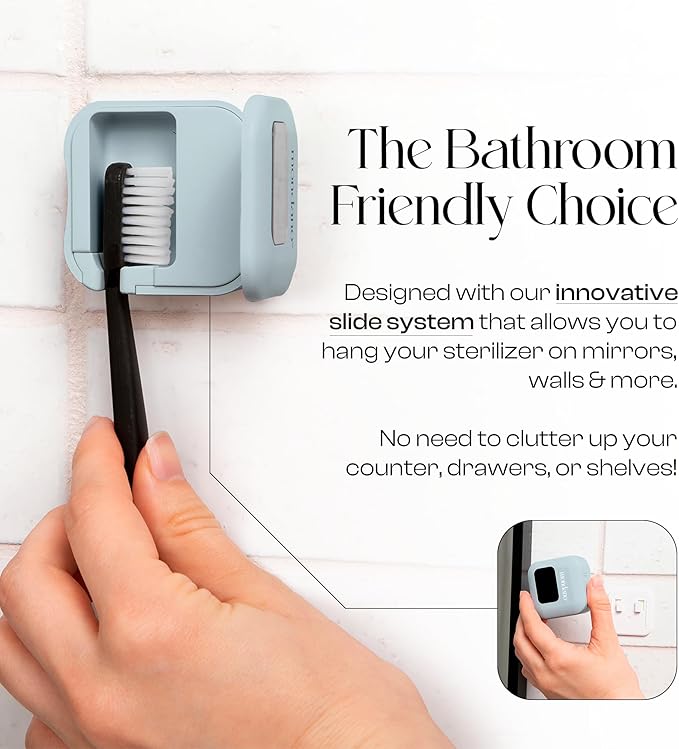 Mondano UV-C Toothbrush Sanitizer and Holder, Toothbrush Case - Manual/Electric Toothbrush Cover for Any Toothbrush Head - Rechargeable Toothbrush Travel Case, Tooth Brush Cover Cap for Home-Ruum Studio Home
