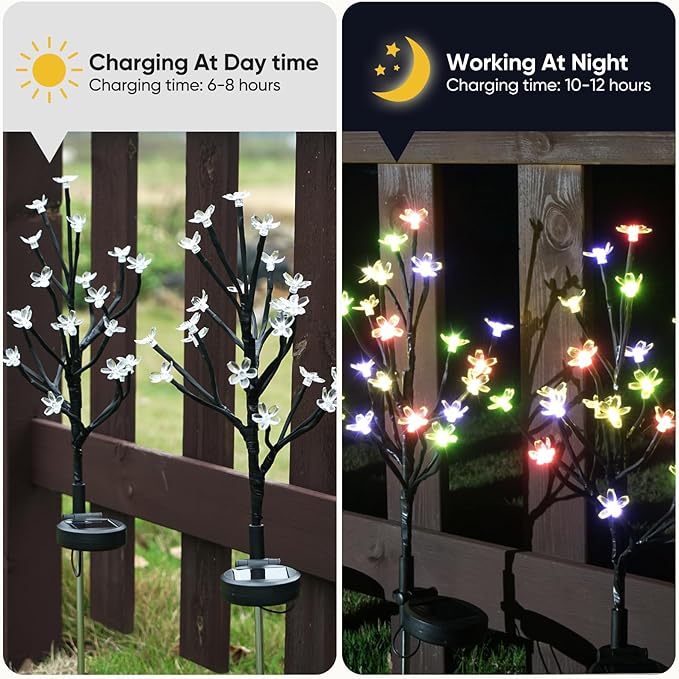Solar Garden Lights Waterproof, Solar Outdoor Lights Decorative 8Pack, 160Led Solar Powered Flowers Garden Decor, Outdoor Fairy Light for Yard,Pathway,Lawn,Outside Decorations-Ruum Studio Home