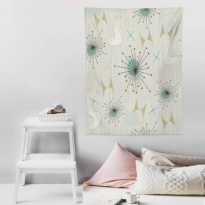 ICMOLYYENLO Boho Medieval Cat Tapestry, Abstract Atomic Starburst Geometric Aesthetic Art Wall Hanging For Bedroom Living Room Dormitory 60x60 Inches-Ruum Studio Home