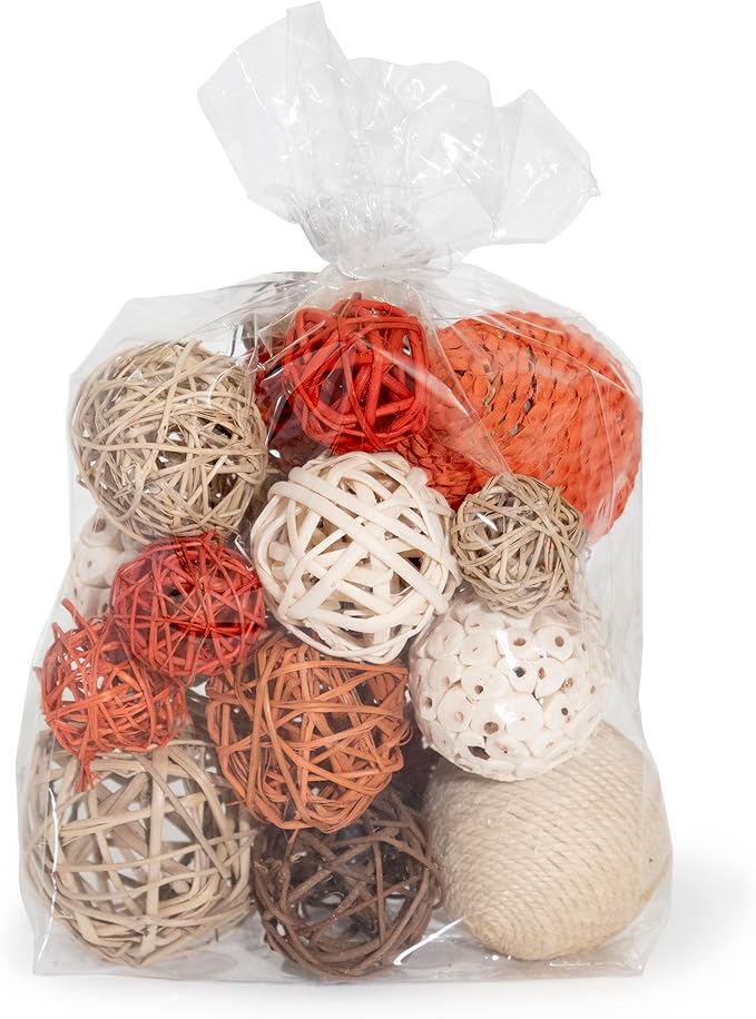 ANDALUCA Decorative Balls Bag Bowl Filler Home Decor (Orange)-Ruum Studio Home