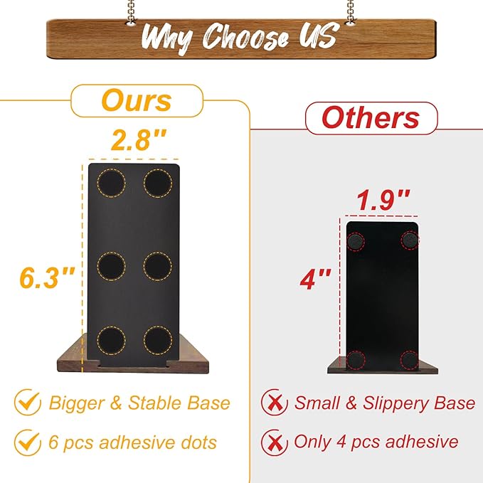 Book Ends, Black Walnut Wooden Bookends for Shelves - Heavy Duty Non-Slip Book Organizers, Upgraded Decorative Bookend Holders for Home, Kitchen, Office, Set of 2, Medium-Ruum Studio Home