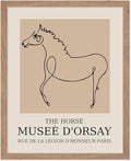 Poster Master Vintage Poster - Retro Minimalist Print - Gift for Artist, Friend - Horse, Line Drawing, Sketch, Abstract - Wall Decor for Living Room, Bedroom, 11x14 Beige Framed-Ruum Studio Home