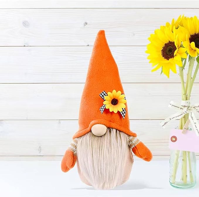 Fall Decoration for Home,Fall Decor Gnome Plush for Tiered Tray,Sunflower Plush Gnomes Autumn Gnomes Gifts Farmhouse Harvest Table Decoration,Thanksgiving Gnome Decor,Boy-Ruum Studio Home