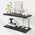 32" Floating Shelves for Wall, 12" Deep Slim Black Floating Shelves, Wall-Mounted Shelves for Bedroom, Living Room, Kitchen, Bathroom - Set of 2-Ruum Studio Home