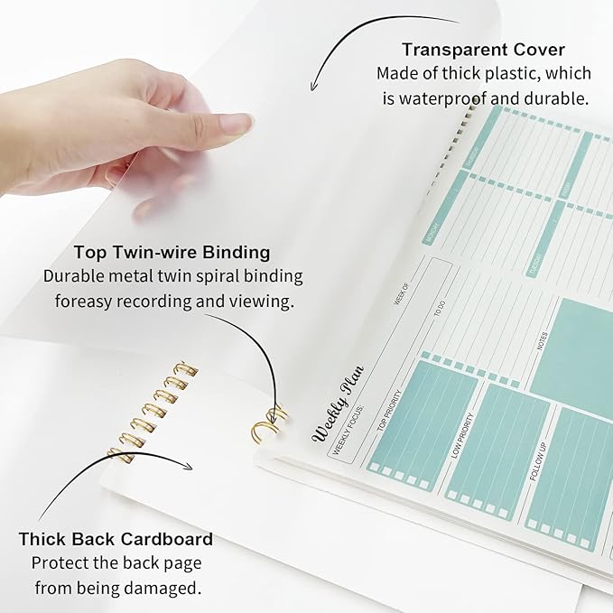 Weekly Planner Notepad Undated Weekly Goals Schedule Planner To Do List Notebook Planning Pad Calendars Organizers Habit Tracker Journal for Man & Women,52 Weeks (8.5x11")-Ruum Studio Home