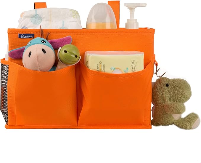 Surblue Caddy Hanging Organizer Bedside Storage Bag for Bunk and Hospital Beds, Orange, Small-Ruum Studio Home