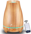 Diffuserlove Essential Oil Diffusers 200ML Diffuser Remote Control Aromatherapy Diffuser with 7 Color Lights, Auto Shut-Off for Bedroom Office Kitchen (Yellow Wood Grain)-Ruum Studio Home