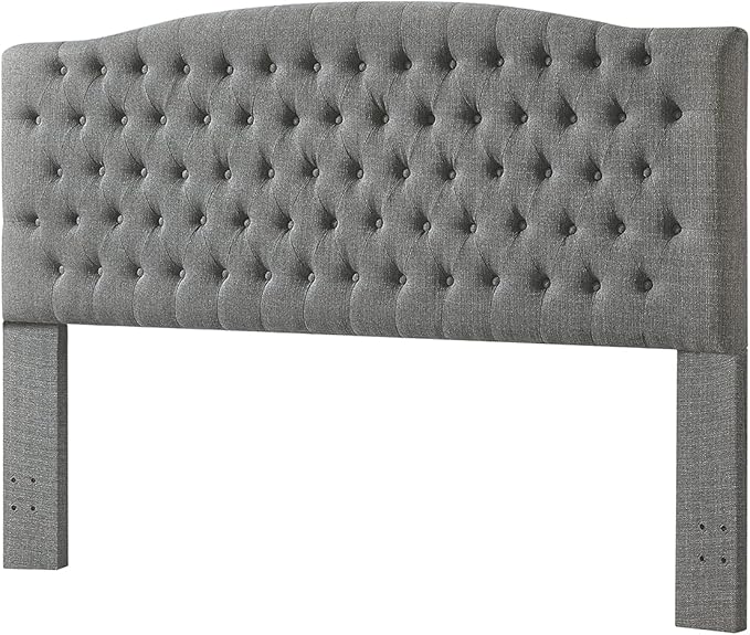 24KF Upholstered Tufted Button Linen Fabric Headboard,Comfortable Fashional Headboard King/CA King Size,Granite-Ruum Studio Home