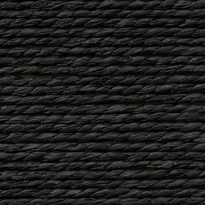 LA JOLIE MUSE Storage Baskets Set 4 - Sturdy Woven Paper Rope Decorative, Stackable Wicker Baskets for Makeup Closet Bathroom Bedroom (Ebony Black)-Ruum Studio Home