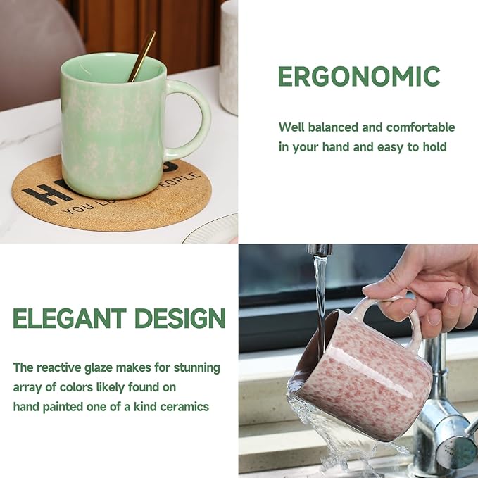 17 OZ Coffee Mugs Set of 6, Modern Mugs Set with handle for Tea/Latte/Cappuccino/Milk/Cocoa.-Ruum Studio Home