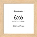upsimples 6x6 Picture Frame, Natural Solid Wooden Picture Frames, Display 4x4 with Mat or 6 x 6 Without Mat, Wall or Tabletop, 1 Pack, Natural-Ruum Studio Home