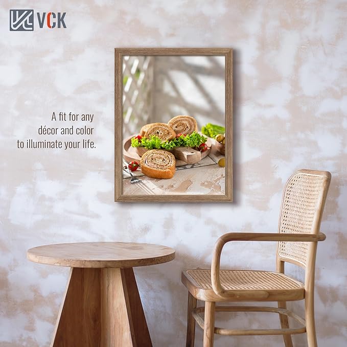 VCK 18x24 Poster Frame 3 Pack, Brown Walnut Wood Picture Frame, Exclusive Wood Grain, Wall Mounting Hanging-Ruum Studio Home