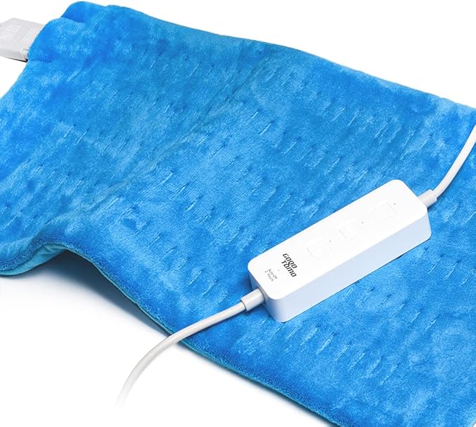 Heating Pad Electric Fast-Heating for Back/Waist/Abdomen/Shoulder/Neck Pain and Cramps Relief - Moist and Dry Heat Therapy with Auto-Off 12"x24" Hot Heated Pad by GOQOTOMO-HF-B(Blue)-Ruum Studio Home