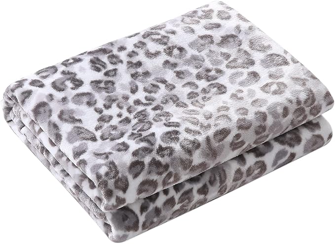 MERRYLIFE Cheetah Throw Blanket for Couch | Soft Decorative Ultra-Plush Colorful| Throw Size Travel Blanket Plush|(50" 60", Snow Leopard)-Ruum Studio Home