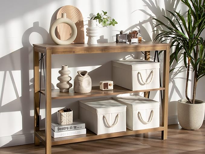 StorageWorks Large Storage Bins with Lids, Decorative Storage Boxes with Lid and Soft Rope Handles, Foldable Storage Baskets for Closet, Shelves, Stackable, Ivory and White, 3-Pack-Ruum Studio Home