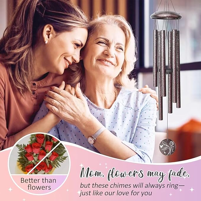 Gifts for Mom, 25''Wind Chimes, Mother Birthday Gifts for mom from Daughter Son, Mothers Day, Thanksgiving, Christmas Day Gift Ideas for Love Rreminder-Ruum Studio Home
