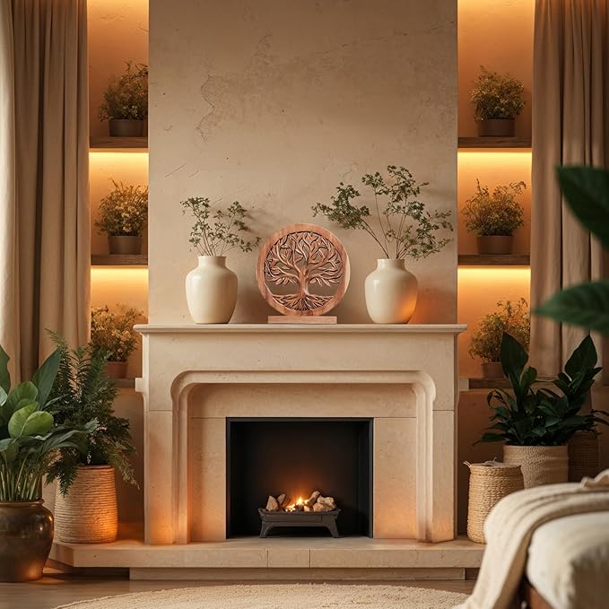 Decozen Solid Wood Tree of Life Sculpture - Home Decor, Living Room, Boho, Shelf, Coffee Table, Centerpiece Table Decorations, Mantle, Dining Table Centerpiece, Bathroom Shelf, Entryway, Farmhouse-Ruum Studio Home