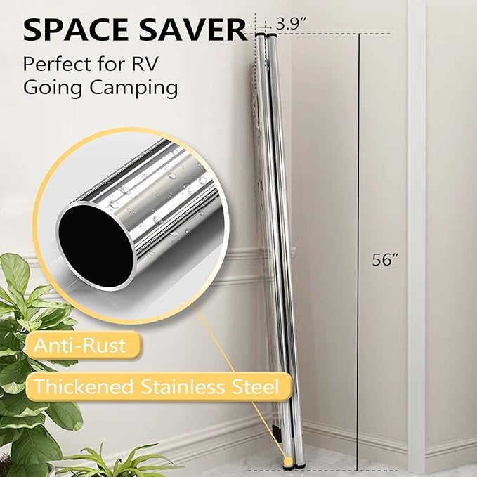 URYAN 63 Inches Clothes Drying Rack, Heavy Duty Stainless Steel Laundry Drying Rack Folding Indoor Outdoor, Portable Drying Rack Clothing, Free-Standing Laundry Stand with 20 Windproof Hooks-Ruum Studio Home