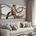 SOUGUAN Black Art Modern Art Picture for Bedroom Gray Abstract Oil Painting Home Decorations for Living Room Dining Room Office 24"x48"-Ruum Studio Home
