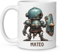 Custom Retro Robot Design Cup, Personalized Steampunk Robot Lover Ceramic Mug 11oz, Customized Coffee Cup With Name, Unique Mug Gift For Steampunk Enthusiast, Robot Cup On Birthday-Ruum Studio Home