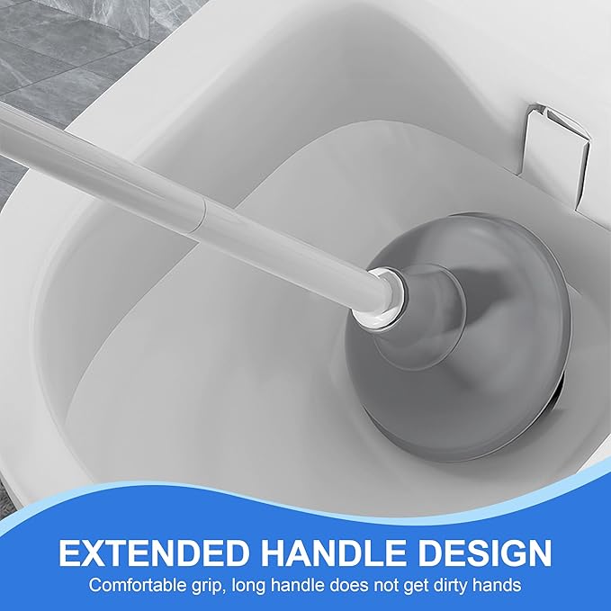 2 Pack Toilet Brush and Plunger Set, 3 in 1 Toilet Bowl Brush and Holder with Crevice Cleaning Brush Wall Mounted Household Bathroom Cleaning Tools Combo(2)-Ruum Studio Home