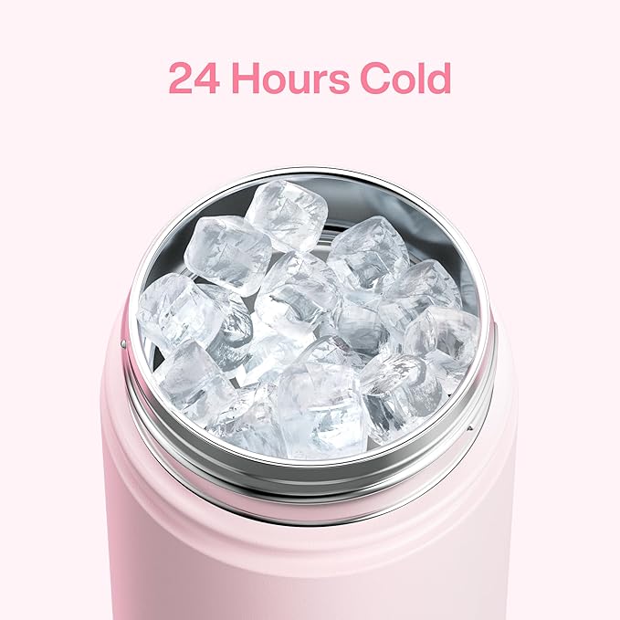 Kids Insualated Water Bottle with Straw - 12oz Stainless Steel Water Bottle with Dual Spouts, Leak-Proof, BPA-Free, Double Wall Vacuum Keeps Cold for 24 Hours for Sports, Travel, School (Cotton Candy)-Ruum Studio Home