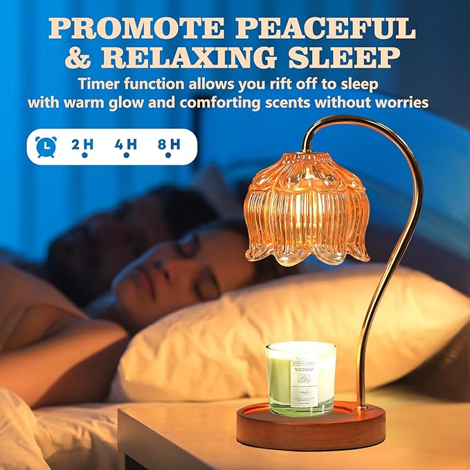 GEEZO Fragrance Candle Warmer Lamp，Electric Candle Warmer with Timer & Dimmer，Mom Christmas Birthday Gifts for Women, House Warming Gifts New Home Bedroom Decor-Ruum Studio Home