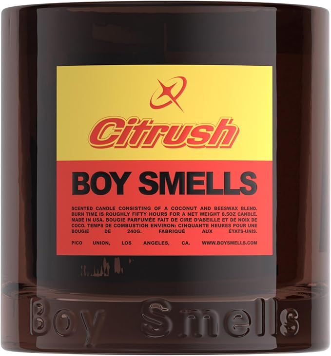 Boy Smells Citrush Candle – Bright Citrus Aroma – Warm Musk Finish – Pomelo Oil – Clean Burning Scented Candle – Long-Lasting Fragrance Throw – Vegan Soy Wax Blend – 9oz Glass Jar-Ruum Studio Home